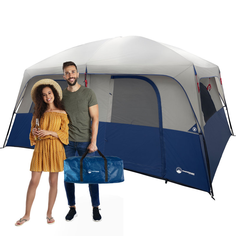 wakeman Wakeman Outdoors 10 Person Camping Tent Large Outdoor Tent with Room Divider Rainfly Family Tent Wayfair